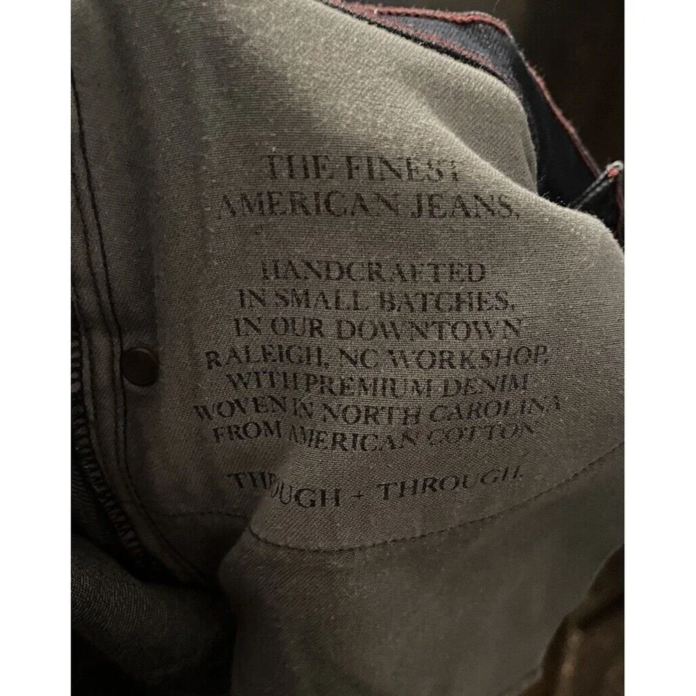 Raleigh Denim Jones Jeans Mens 32 x 30 Blue Slim Straight Fit Handcrafted Signed - Picture 6 of 12